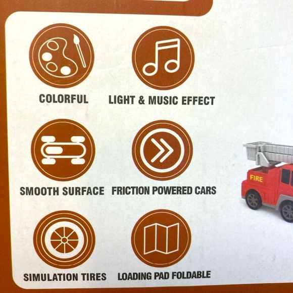 NEW 5 in 1 Toy Rescue Team Pull Back Fire Truck Lights + Music Helicopter Age 3+ - Picture 5 of 9